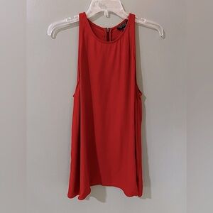 TOPSHOP burnt orange sleeveless blouse slit back excellent condition size 8